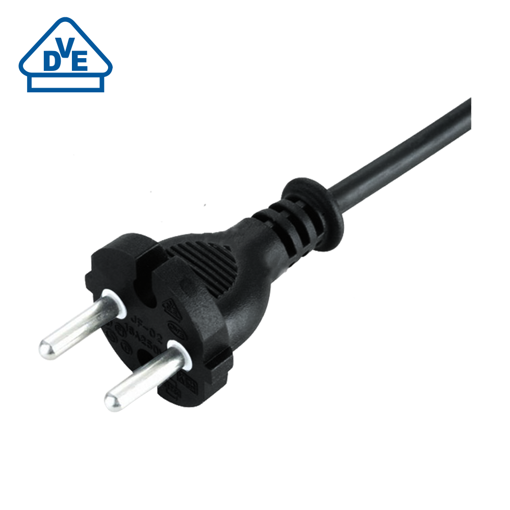 JF-02 European two-core round plug VDE certified power cord details