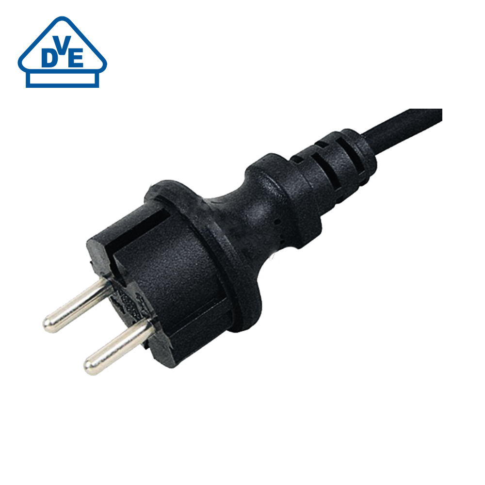 JF-02F European two-core outdoor waterproof round plug VDE certified power cord details